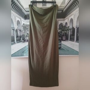 SHEIN Strapless Tube Olive Dress